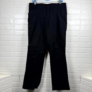 Wrangler Outdoor Carpenter Pants Mens 36X32 Black Straight Leg Utility Workwear